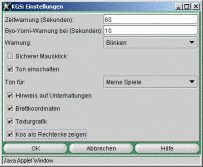 Das Einstellungen-Fenster des Browser-Applets