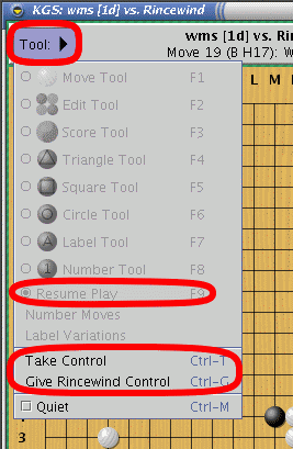 Screen shot showing how to set switch between editing and playing in a teaching game